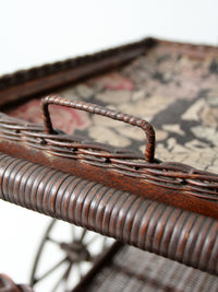 early 20th century American wicker bar cart