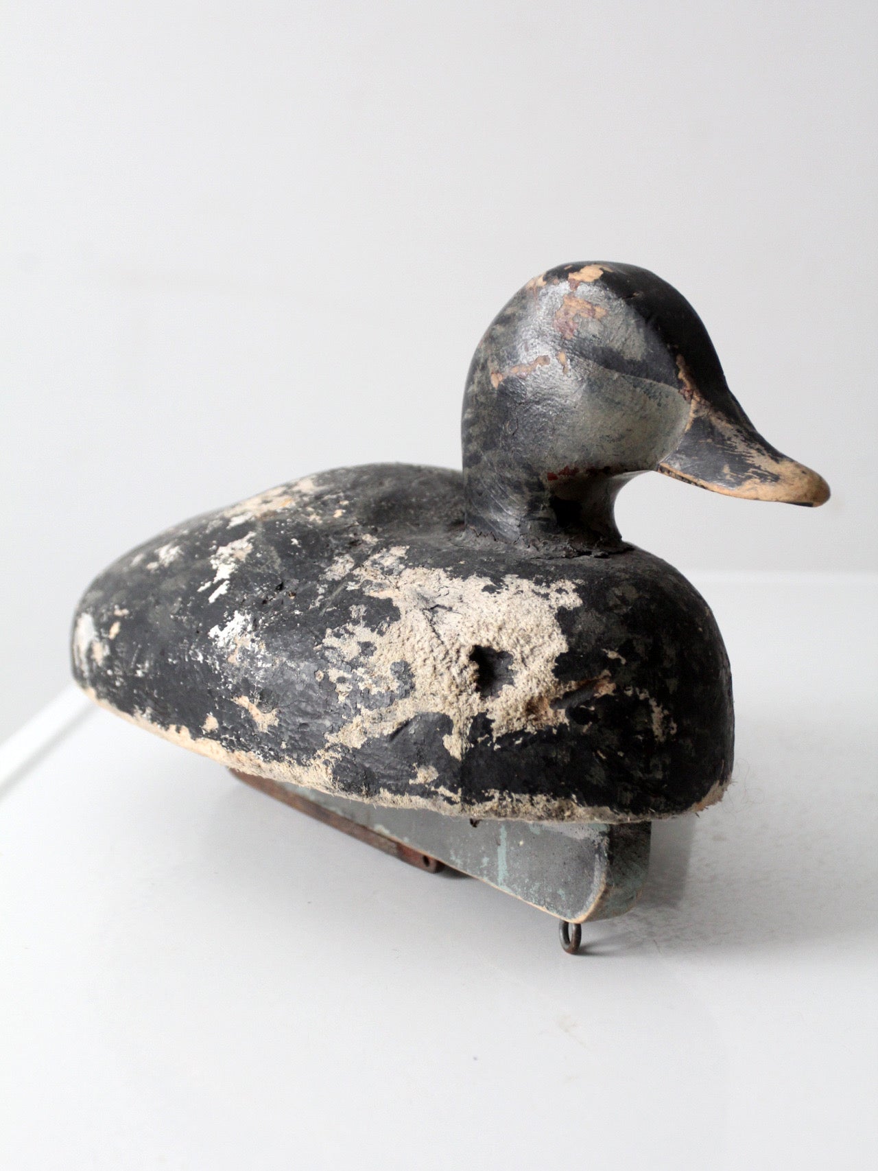 vintage signed folk art duck decoy