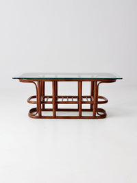 mid-century rattan coffee table