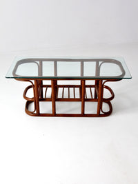 mid-century rattan coffee table