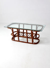 mid-century rattan coffee table