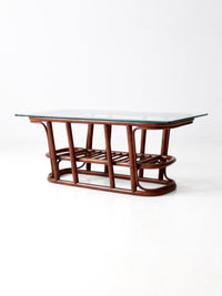 mid-century rattan coffee table