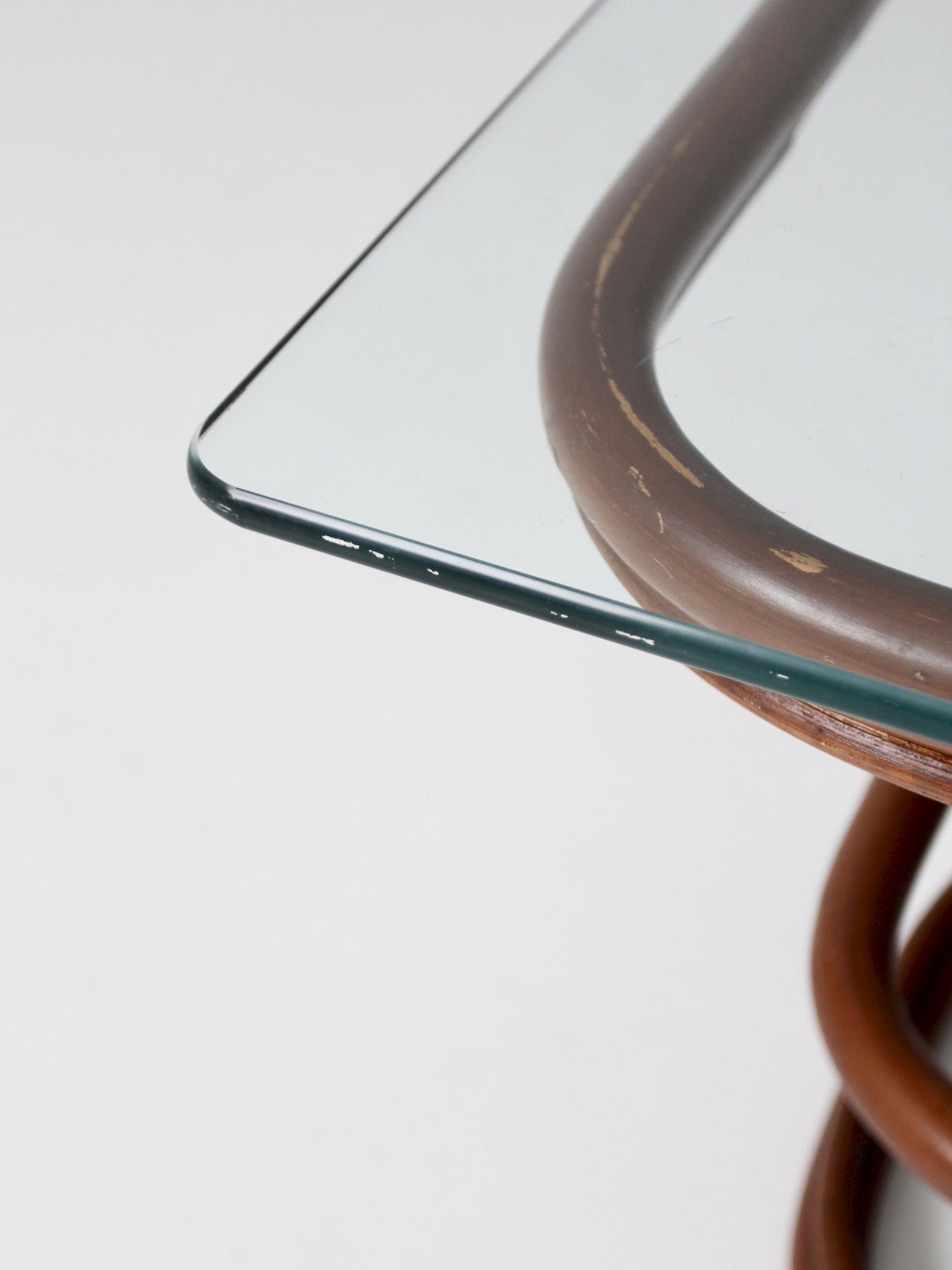 mid-century rattan coffee table