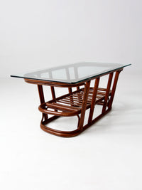 mid-century rattan coffee table