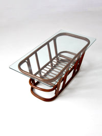 mid-century rattan coffee table