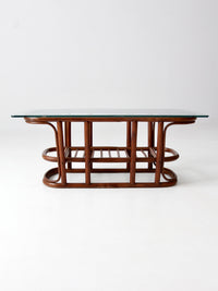 mid-century rattan coffee table