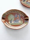 vintage Mexican redware pottery dish set