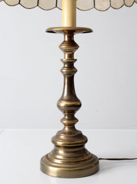 mid-century brass table lamp with Capiz shell shade