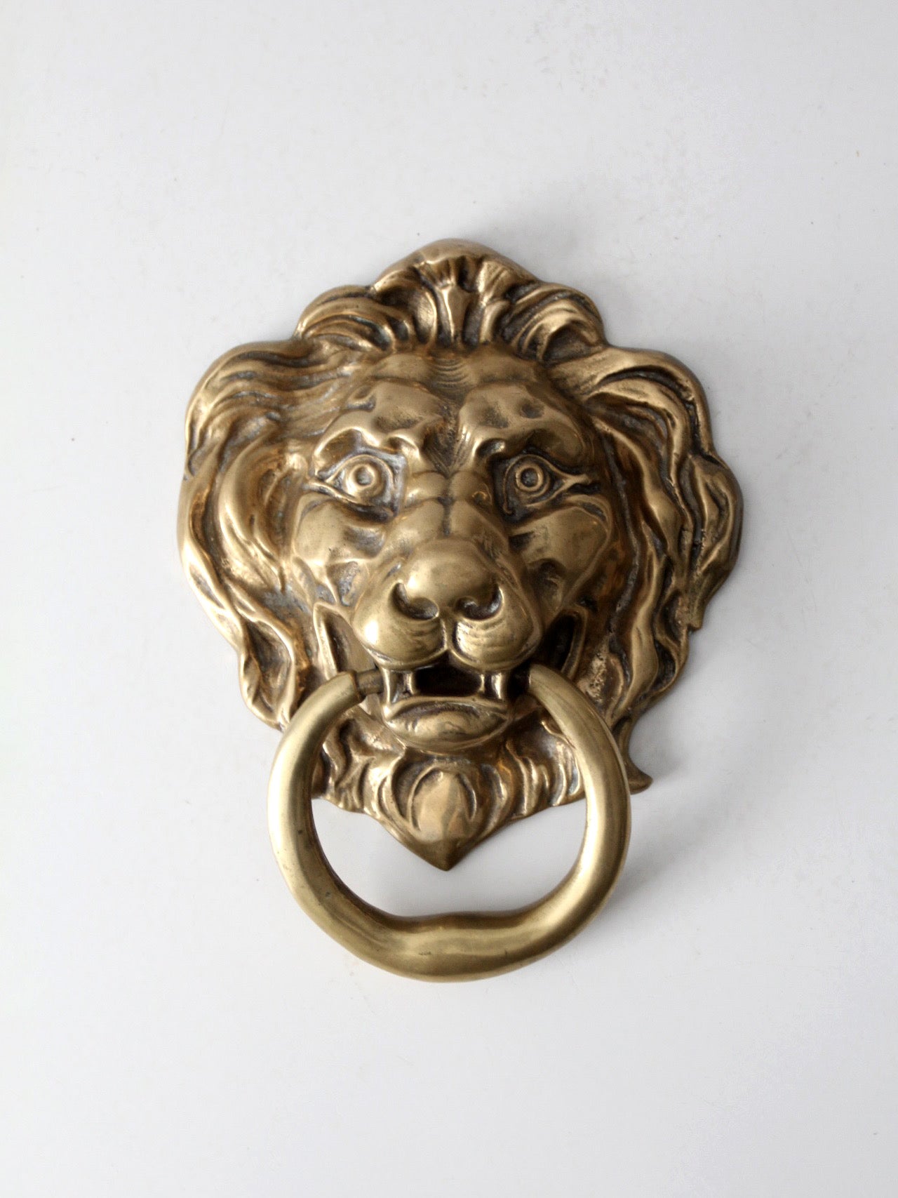 antique brass lion head door knocker
