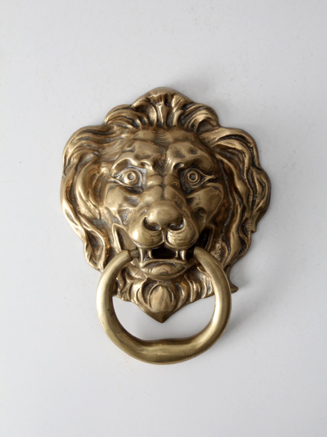 antique brass lion head door knocker
