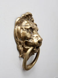 antique brass lion head door knocker