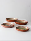 vintage Mexican redware pottery dish set