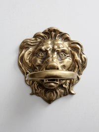 antique brass lion head door knocker