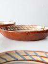 vintage Mexican redware pottery dish set