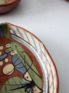 vintage Mexican redware pottery dish set