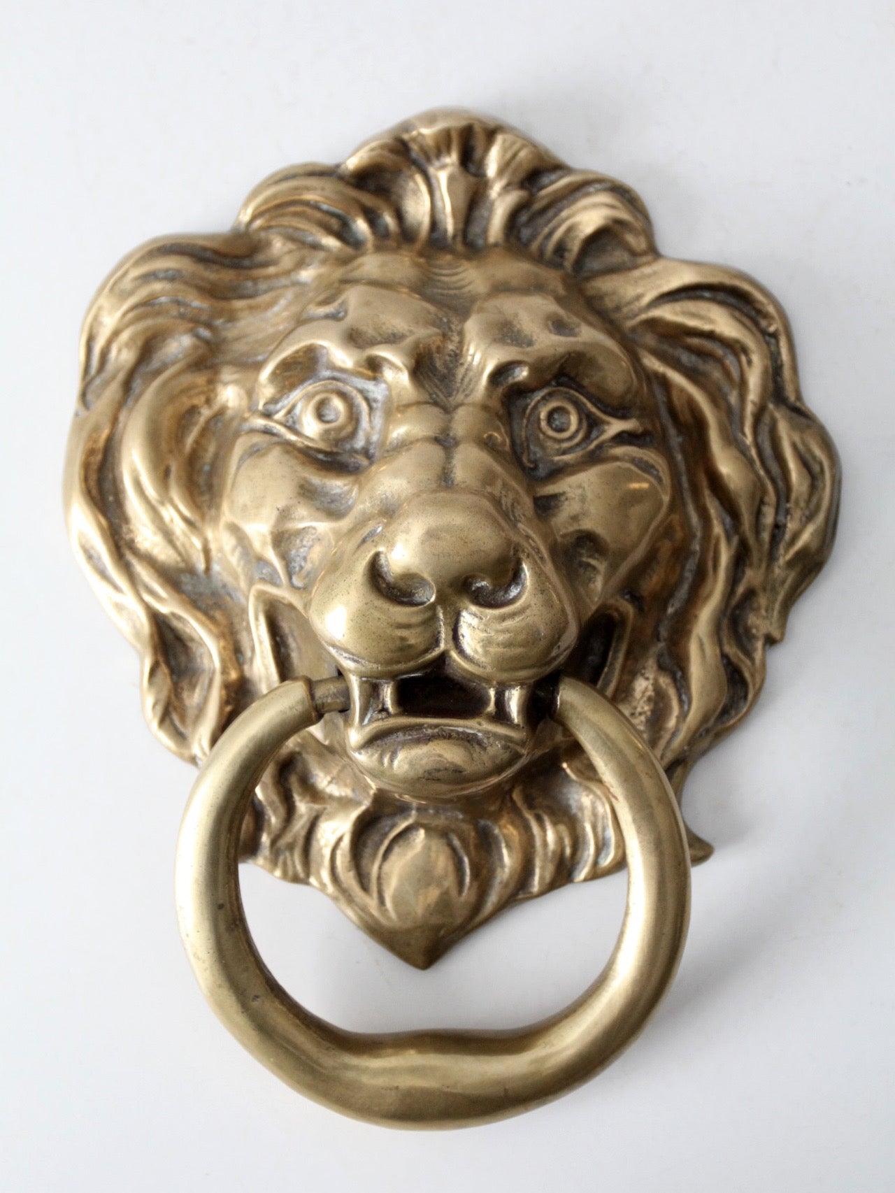 antique brass lion head door knocker