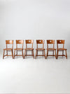 mid century rustic wood dining chairs set of 6