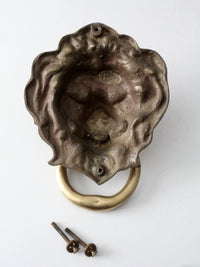 antique brass lion head door knocker