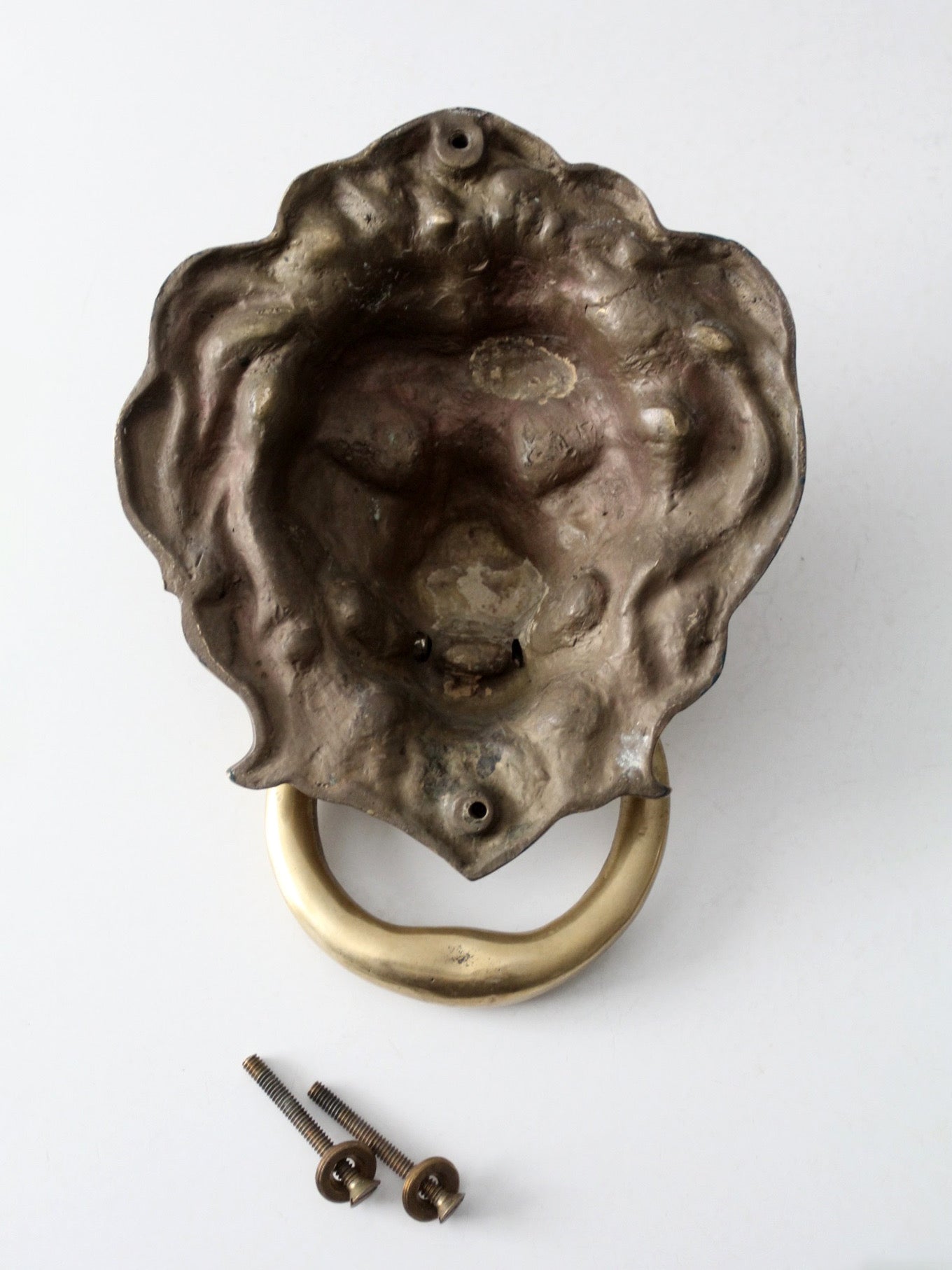 antique brass lion head door knocker