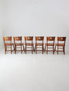 mid century rustic wood dining chairs set of 6