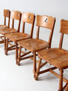 mid century rustic wood dining chairs set of 6