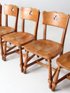 mid century rustic wood dining chairs set of 6