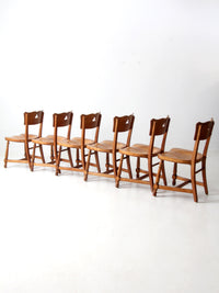 mid century rustic wood dining chairs set of 6