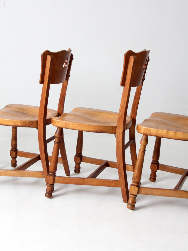 mid century rustic wood dining chairs set of 6