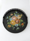 vintage hand painted floral tole tray