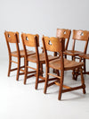 mid century rustic wood dining chairs set of 6