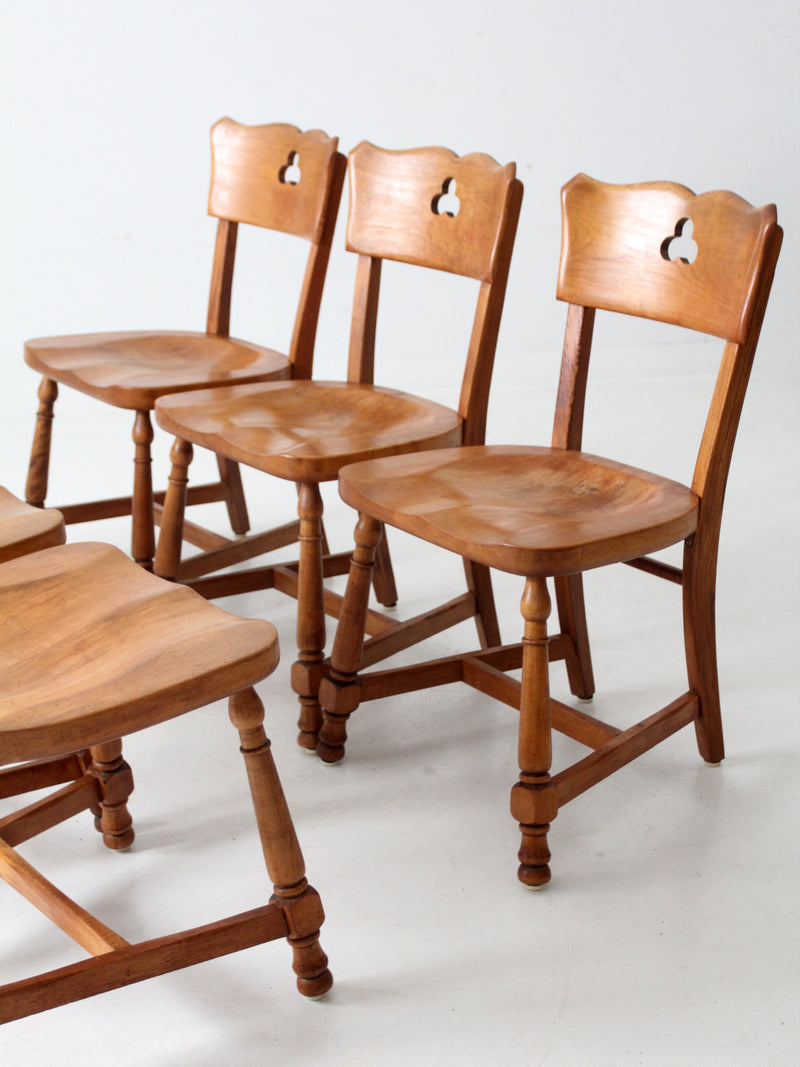 mid century rustic wood dining chairs set of 6