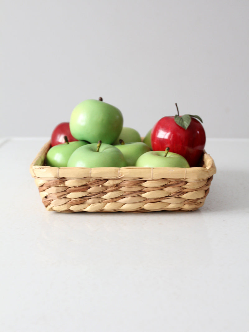 vintage square woven basket