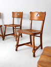 mid century rustic wood dining chairs set of 6