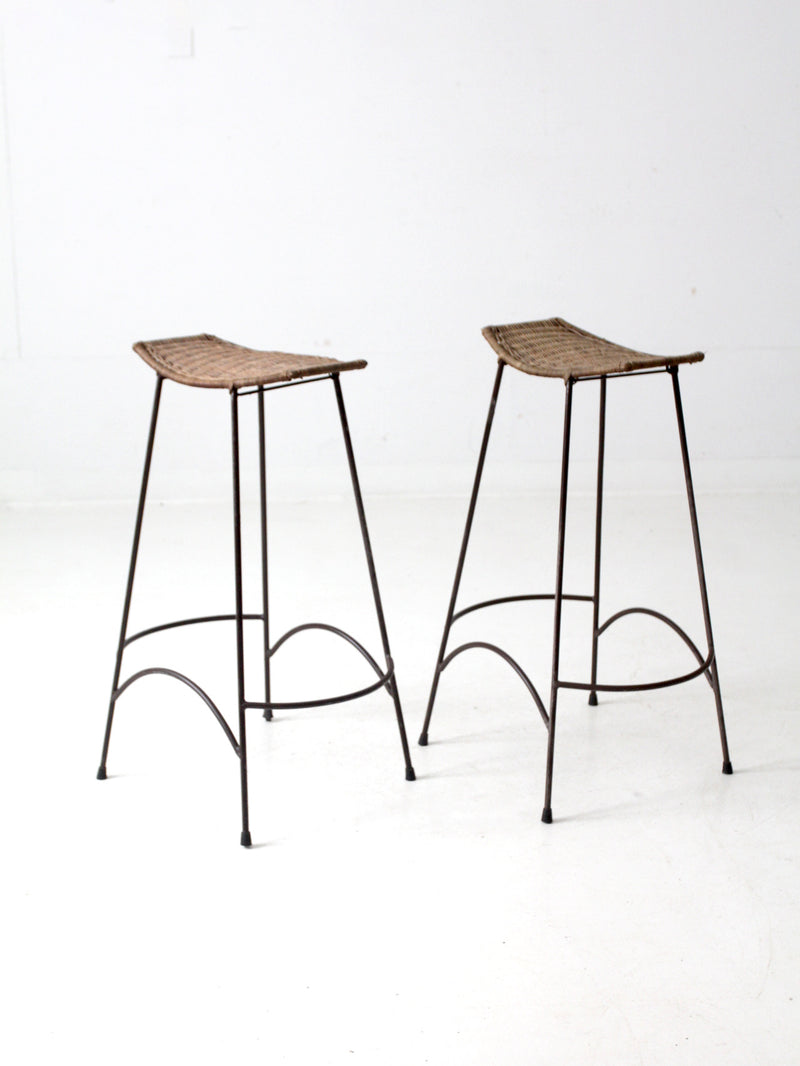 Arthur Umanoff style bar stools pair
