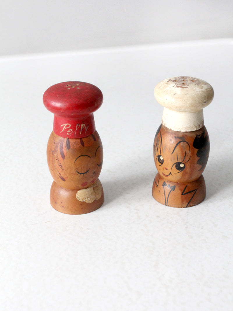 mid-century Japanese salt & pepper shakers pair
