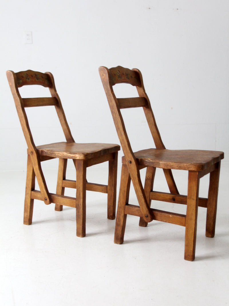 mid century Coronado Monterey style painted dining chairs pair