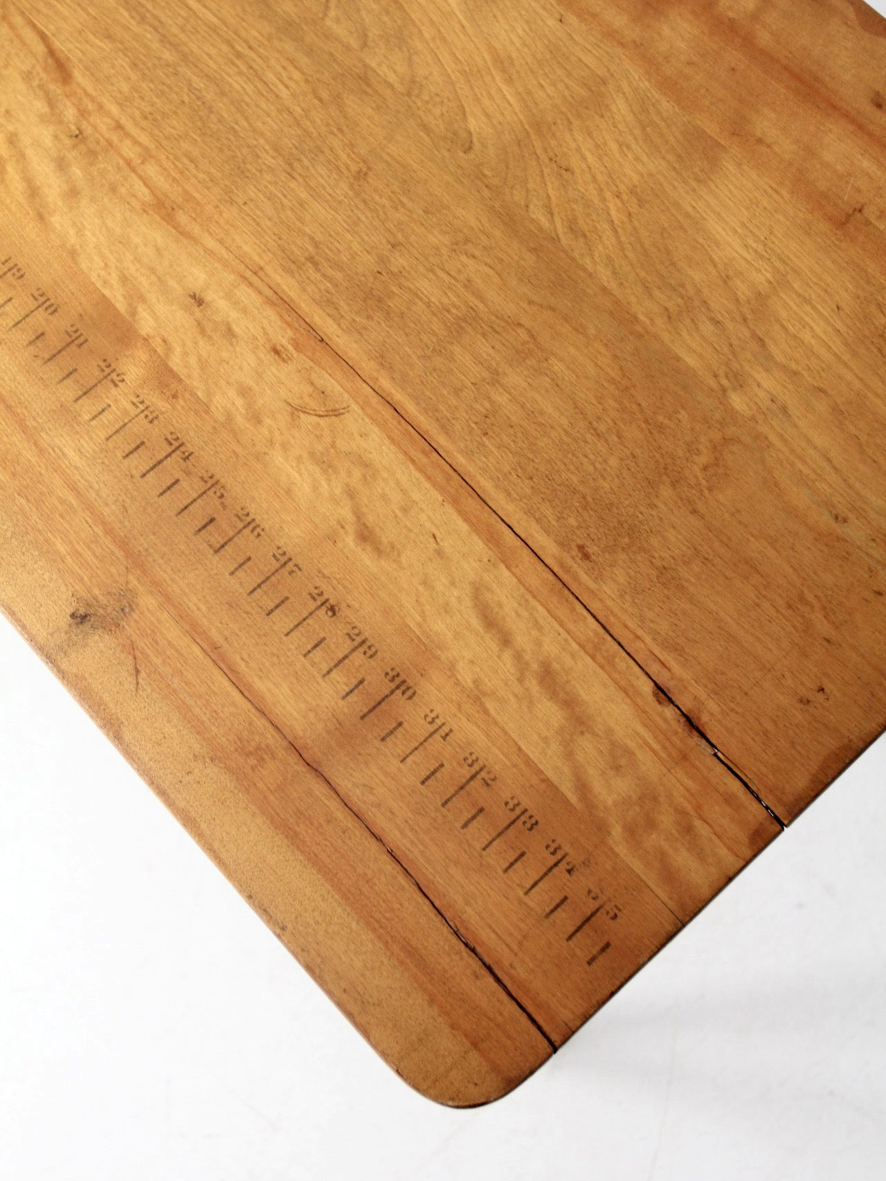antique 19th century folding table with measuring rule