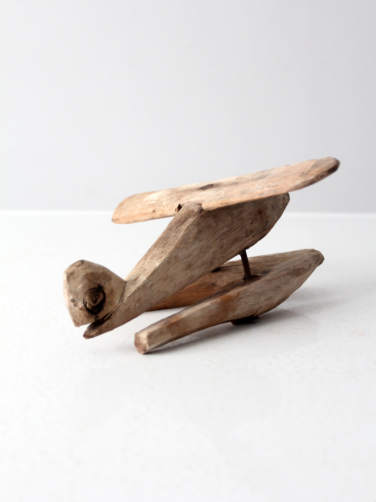 vintage folk art carved wood plane