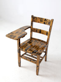 early 20th century school desk chair with decoupage finish