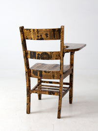 early 20th century school desk chair with decoupage finish