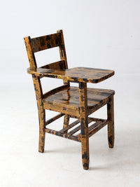 early 20th century school desk chair with decoupage finish