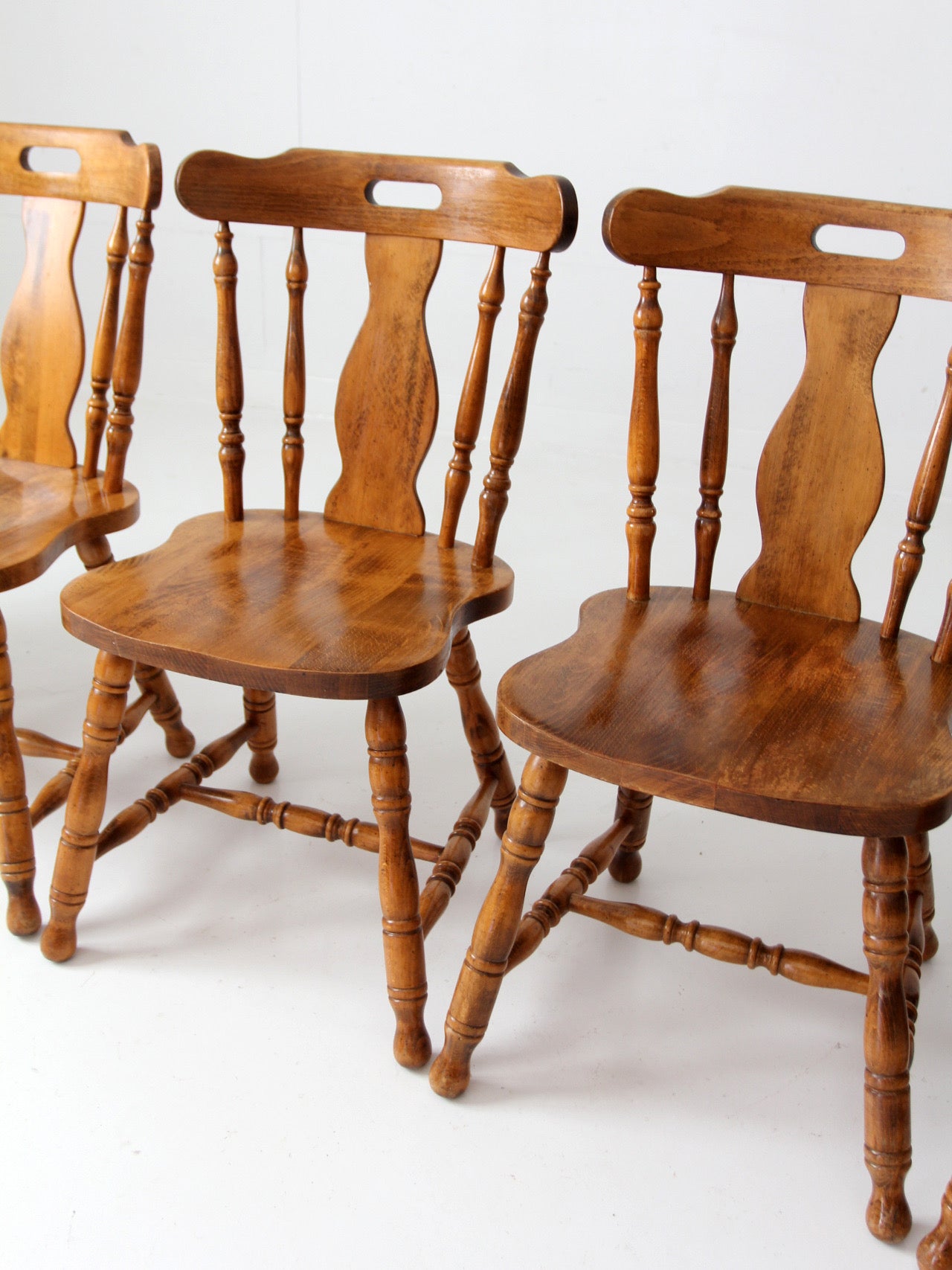 mid-century Colonial Revival spindle back dining chairs | set of 6