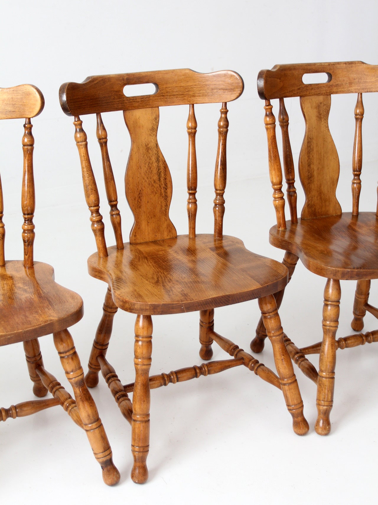 mid-century Colonial Revival spindle back dining chairs | set of 6