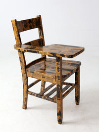 early 20th century school desk chair with decoupage finish