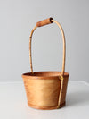 vintage hand-painted balsa wood basket