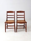 antique Victorian ladder back chairs with cane seats pair