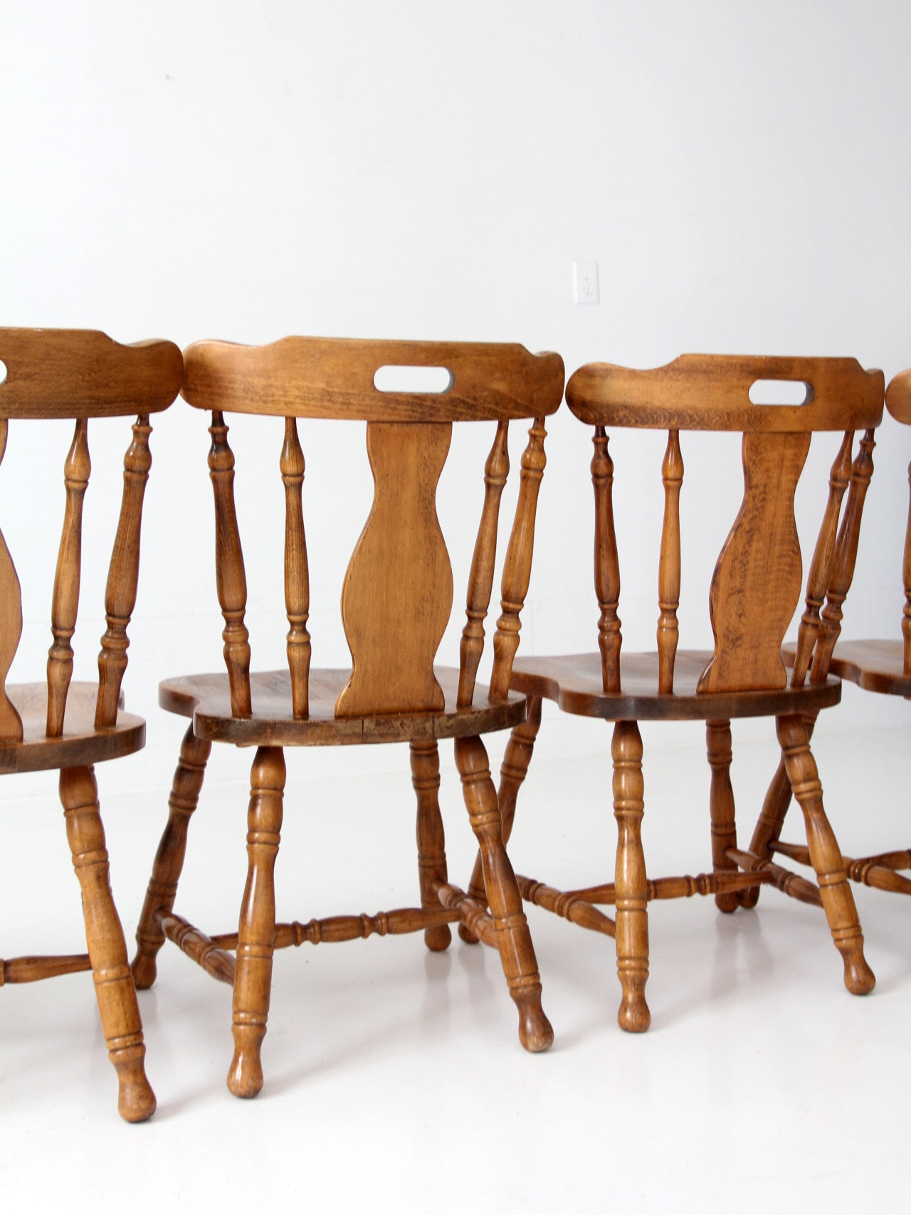 mid-century Colonial Revival spindle back dining chairs | set of 6