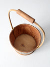 vintage hand-painted balsa wood basket