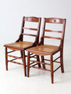 antique Victorian ladder back chairs with cane seats pair