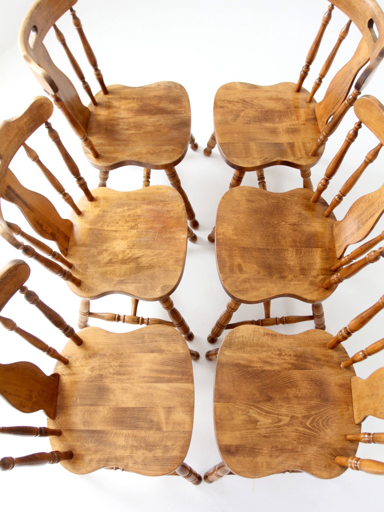 mid-century Colonial Revival spindle back dining chairs | set of 6